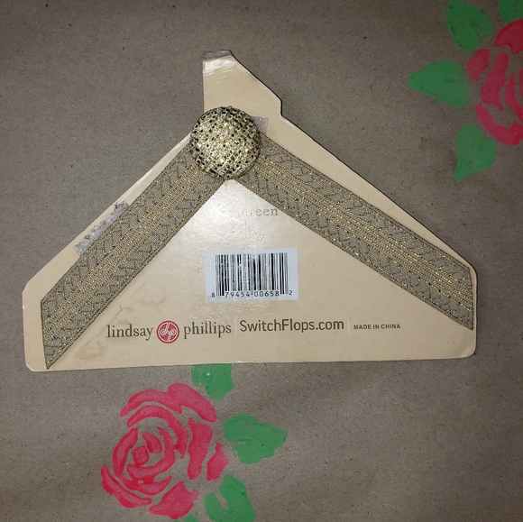 Lindsay Phillips Switch Flops Maureen Metallic Gold Size Medium 7/8 - Picture 3 of 6